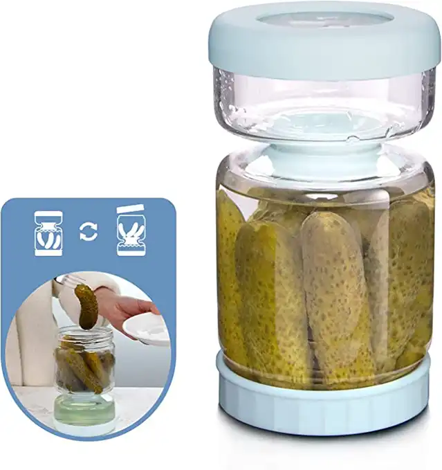 Glass Jar Holding Pickles